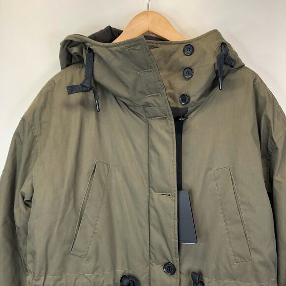 Andrew Marc Winonah long hooded reversible jacket green/black - Small - Picture 4 of 12